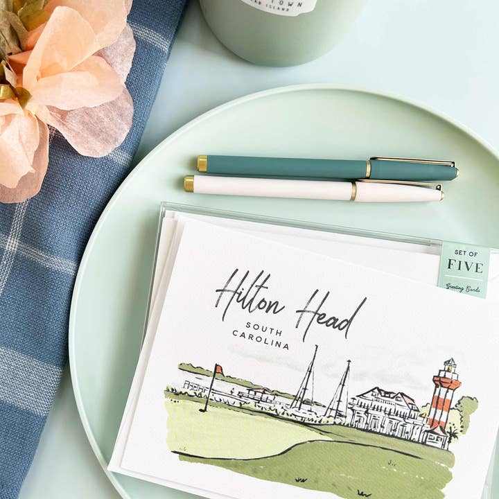 Texture Design Co - Wholesale Everyday Greeting Card - Sherbet Painted Streets - The Hilton Head Greeting Card