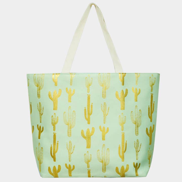 Sensibling Corp. - Wholesale Beach Bag - Cactus Foil Beach Bag