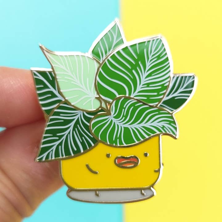 Philodendron Birkin Hard Enamel Pin for wholesale by Home by Faith
