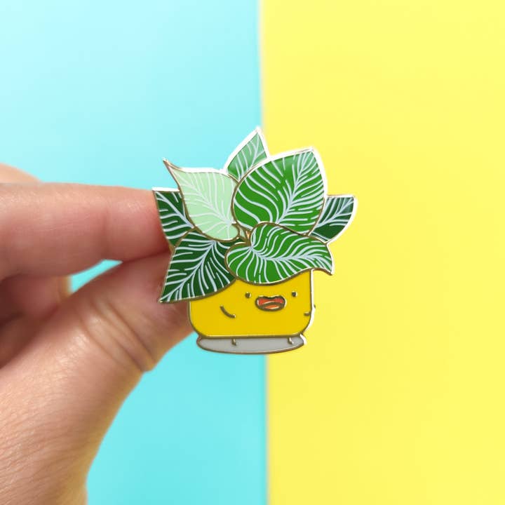 Philodendron Birkin Hard Enamel Pin for wholesale by Home by Faith