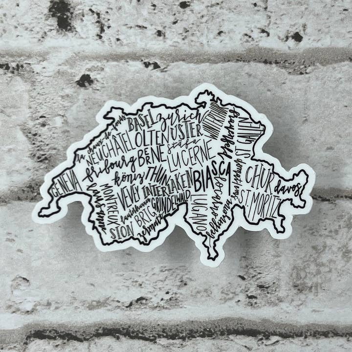 Switzerland City Vinyl Sticker, Travel Stickers, Macbook Sticker, Laptop Sticker for wholesale by Sonder & Sage