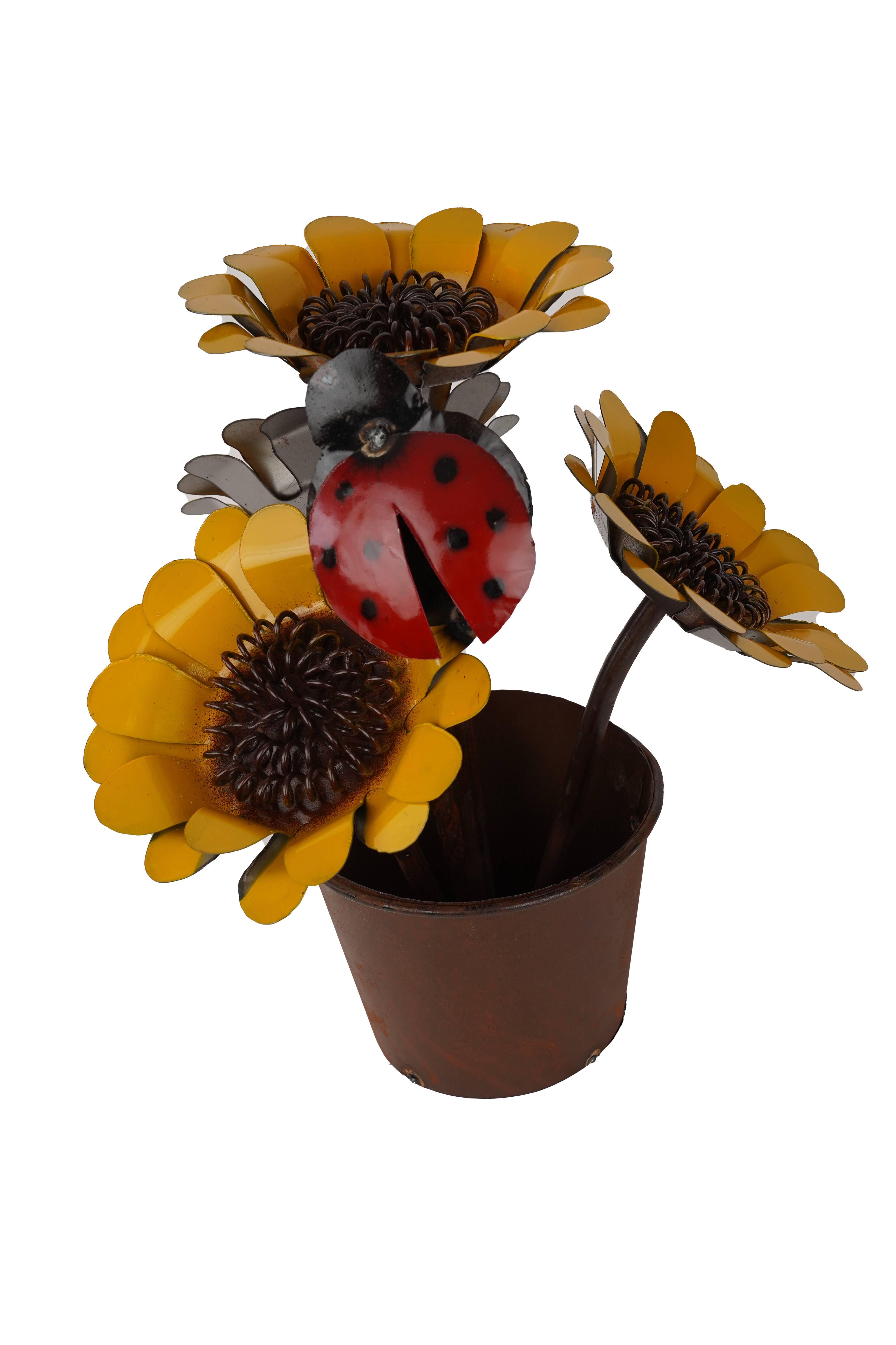 My Amigos Imports - Wholesale Plant Pot - Colorful Sunflower Planter-Garden-Metal-16x14 inch-Colorful8