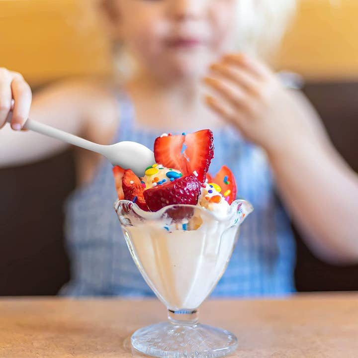 MT Products - Wholesale Kitchen Spoon - MT Products Long Plastic Sundae Spoon - 50 Pieces