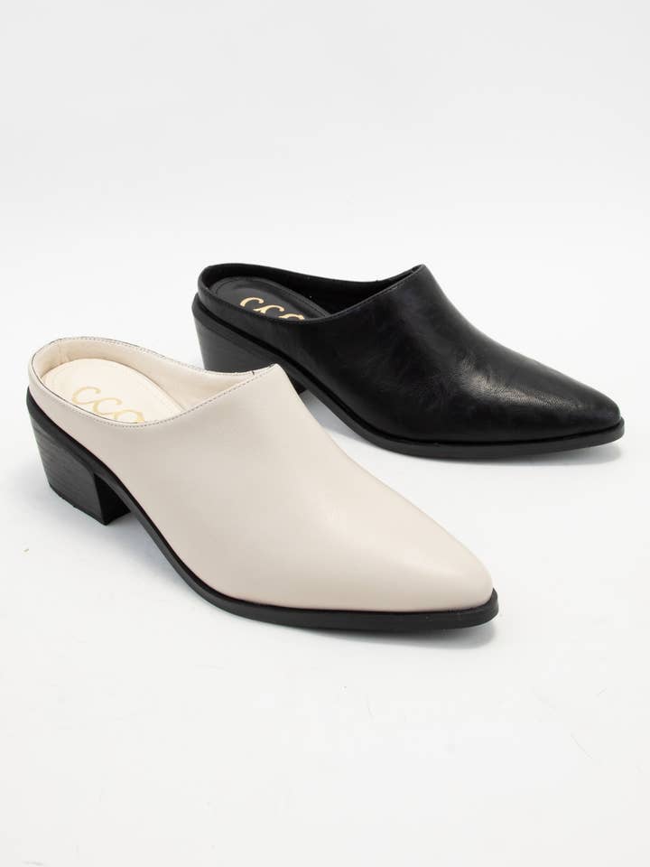 CCOCCI - Wholesale Mules - Women's - GINA POINTED-TOE SLIP ON BLOCK HEEL MULE30