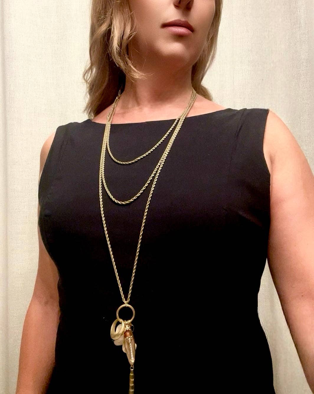 Gloria Mago - Wholesale Pendant/Charm Necklace - Trinity Drift Necklace in gold-plated brass charms1