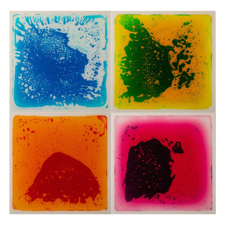 Quickway Imports - Wholesale Toy Set - Kids - Sensory Liquid Gel Floor Square Tiles, Kids Floor Mat, 4PacK