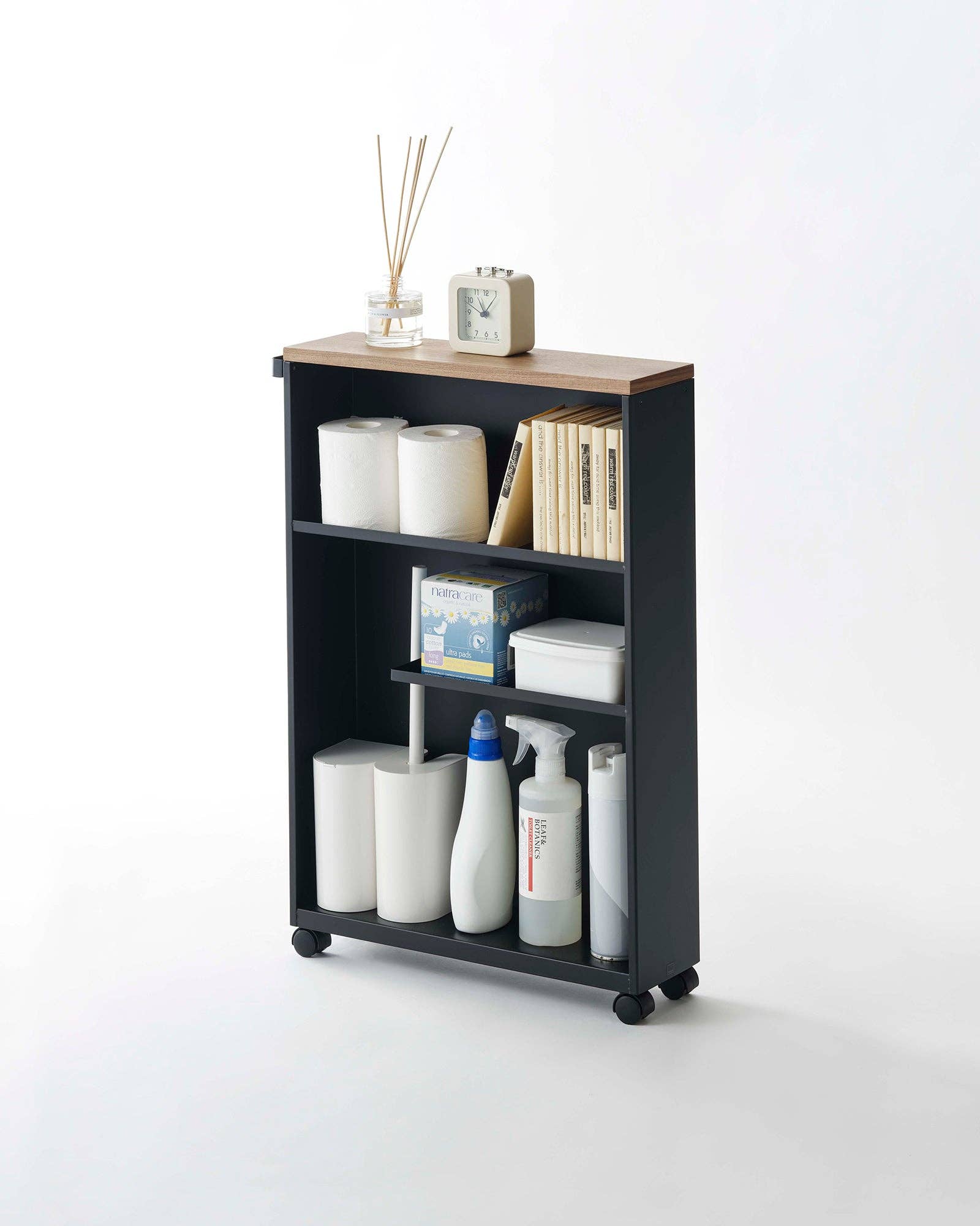 Yamazaki Home - Wholesale Free Standing Shelf - Tower Rolling Storage Cart - Steel7