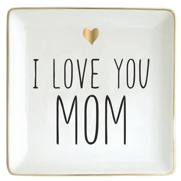 Ceramic Trinket Tray | I Love You Mom for wholesale by soiree-sisters