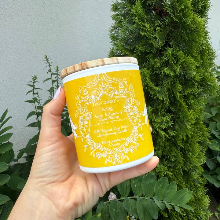 "The Canary's Song " - Sweet Orange 100% Soy Wax Candle and other Purchase Wholesale canary. Free Returns & Net 60 Terms on Faire trending on Faire.