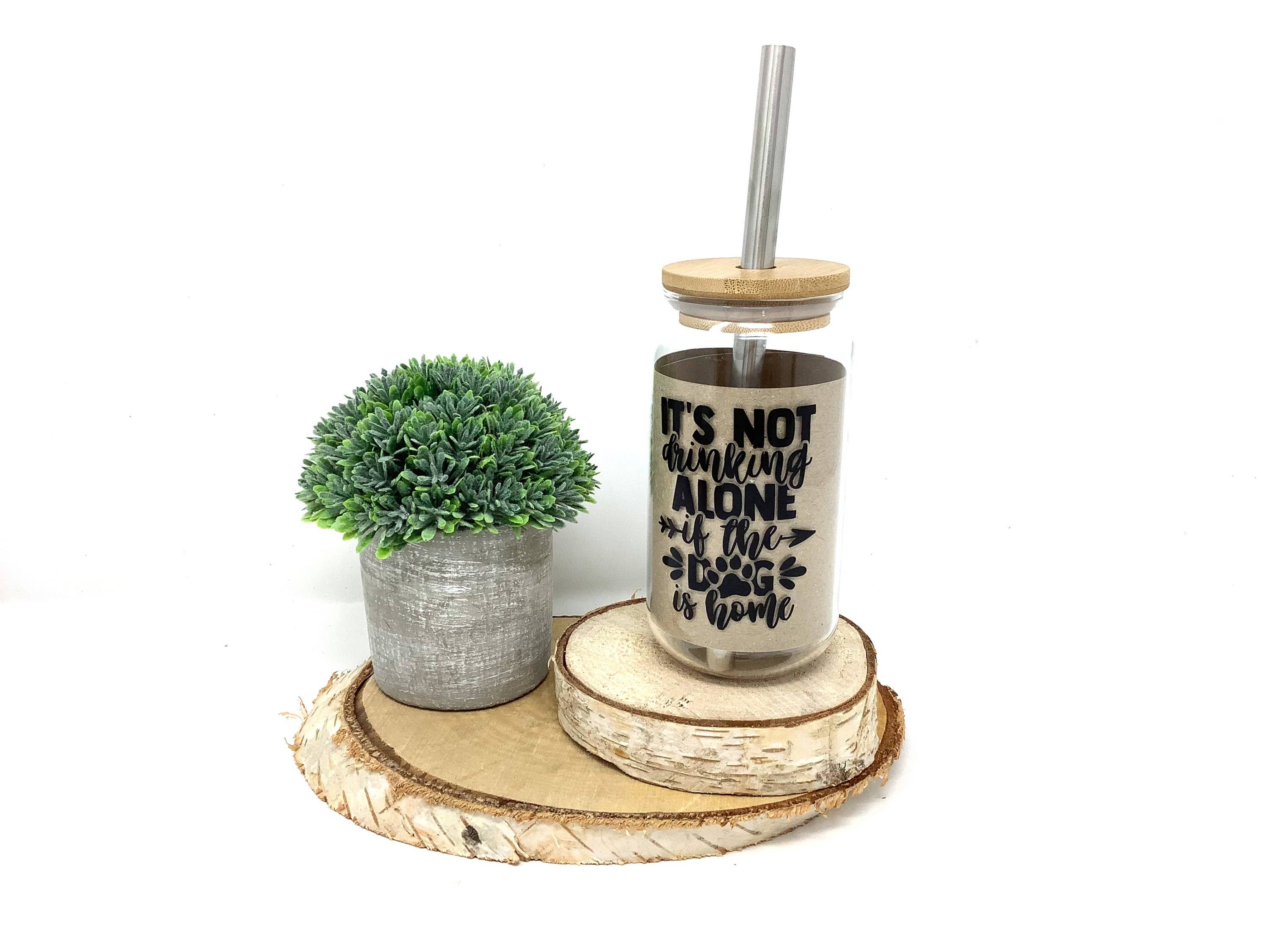 EcoDogDesigns – wholesale Drinking glass/cup – Dog Lovers Drinking Glass With Bamboo Lid & Steel Straw6