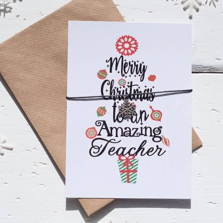 Cartão Postal Árvore de Natal Professor A6 por atacado de Dios Designs