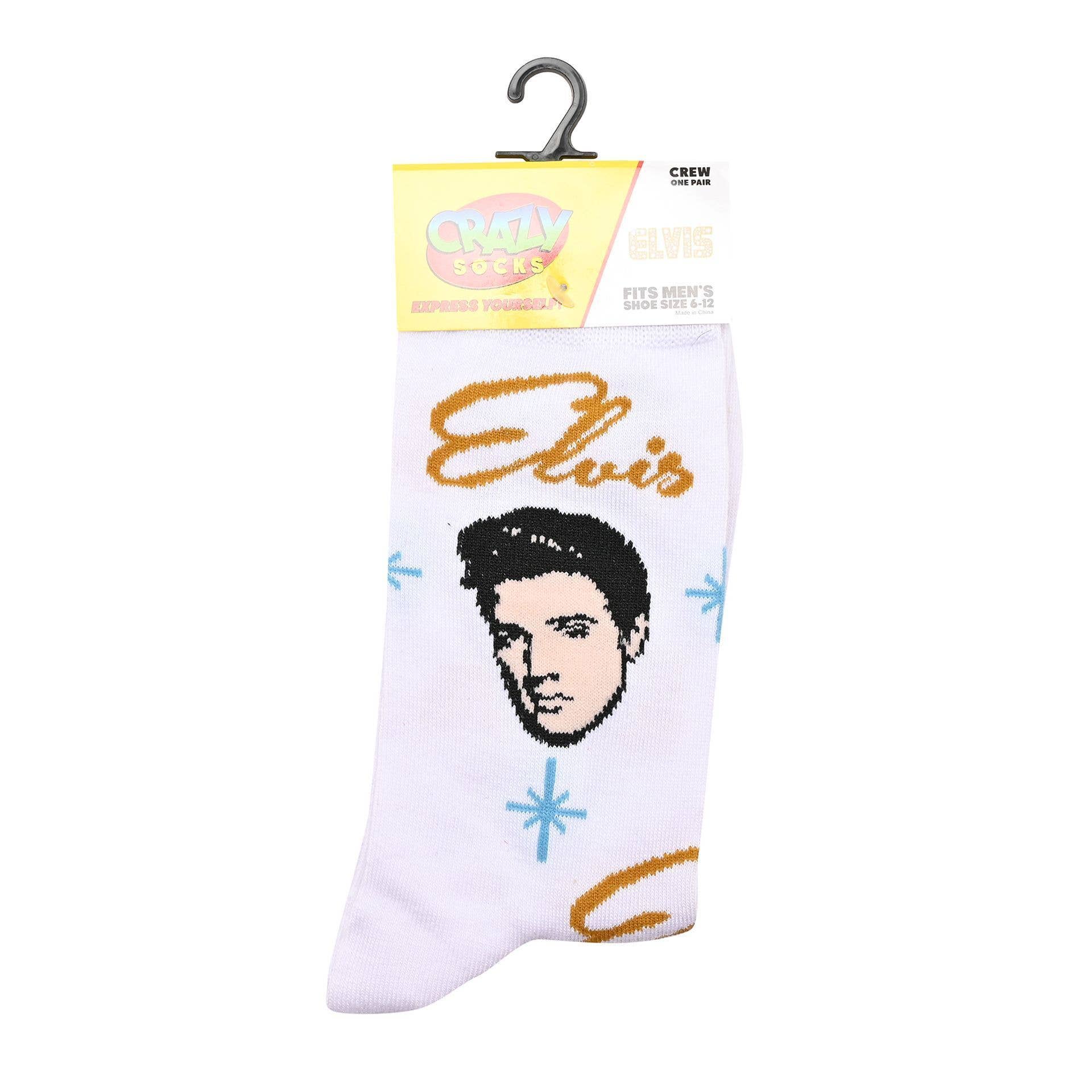 WIDDOP and Co. - Wholesale Socks - Unisex - **MULTI 6**  Odd Sox Mens Crew Socks "Retro Elvis"1