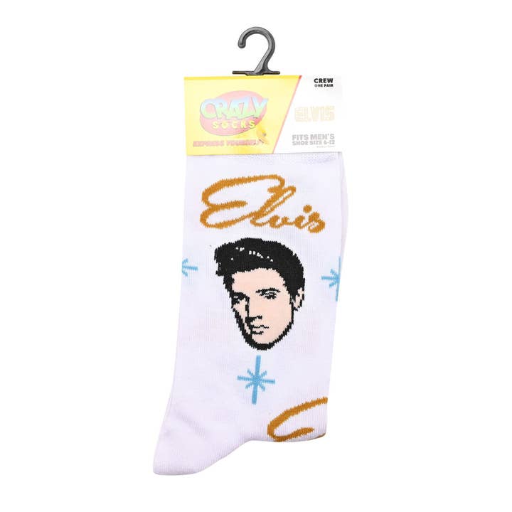 WIDDOP and Co. - Wholesale Socks - Unisex - **MULTI 6** Odd Sox Mens Crew Socks "Retro Elvis"1