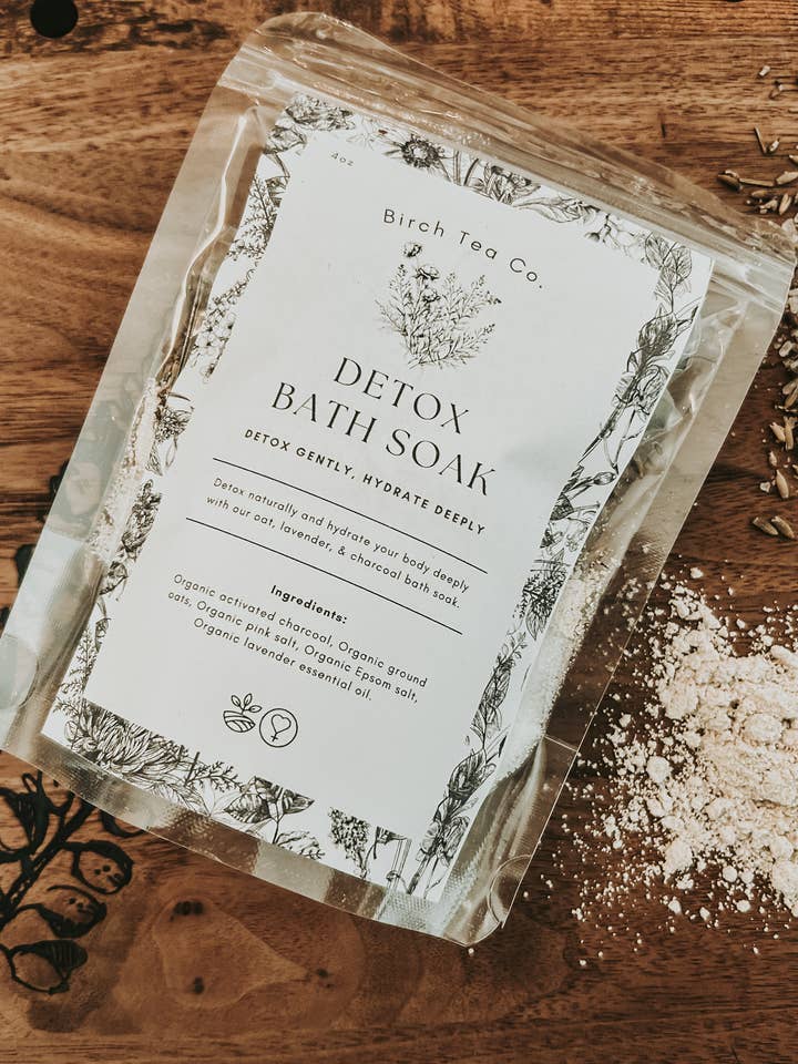 Detox Bath Soak - lavender, charcoal, Epsom salt for wholesale by Birch Tea Co.