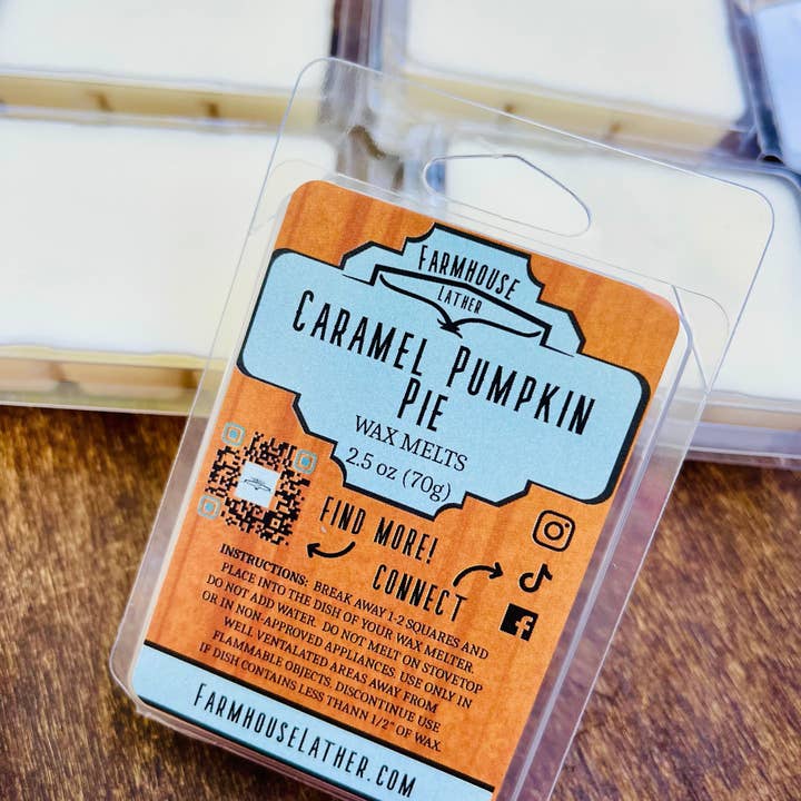 Caramel Pumpkin Pie - Wax Melt for wholesale by Farmhouse Lather