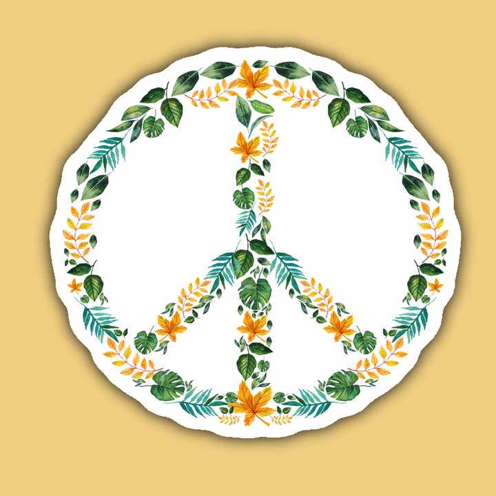 Floral Peace Sign Sticker for wholesale by Indigo Maiden