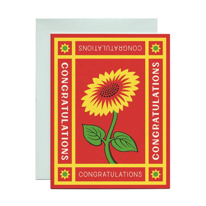 Bright Sunflower Milestone ”Grattis” -kort för wholesale av Nowhere In Paradise