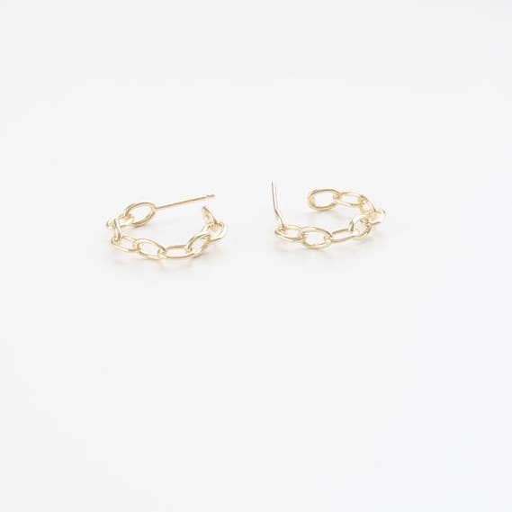 Boucles d'oreilles E7185 en forme de créole à maillons pour la vente par Heidi Hull Designs