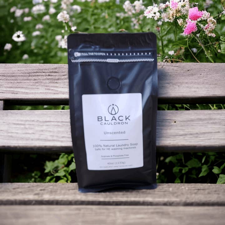 Black Cauldron Soap Co. – wholesale Pulvertvättmedel/tvättmedelstabletter – Oparfymerat naturligt tvålpulver 40oz