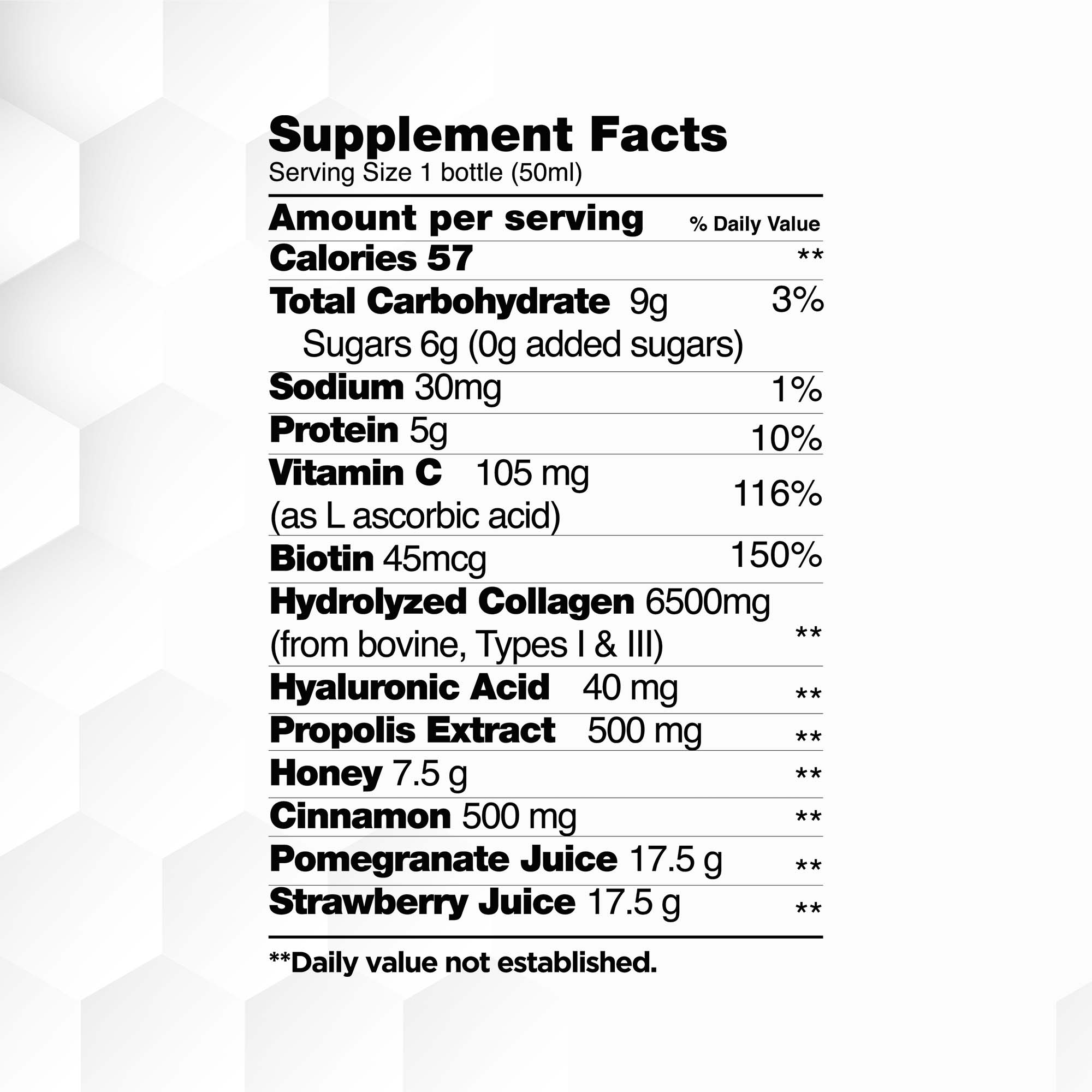 BEE&YOU – wholesale Oral supplement/vitamin – Collagen Liquid Shot Drink for Adults x 121