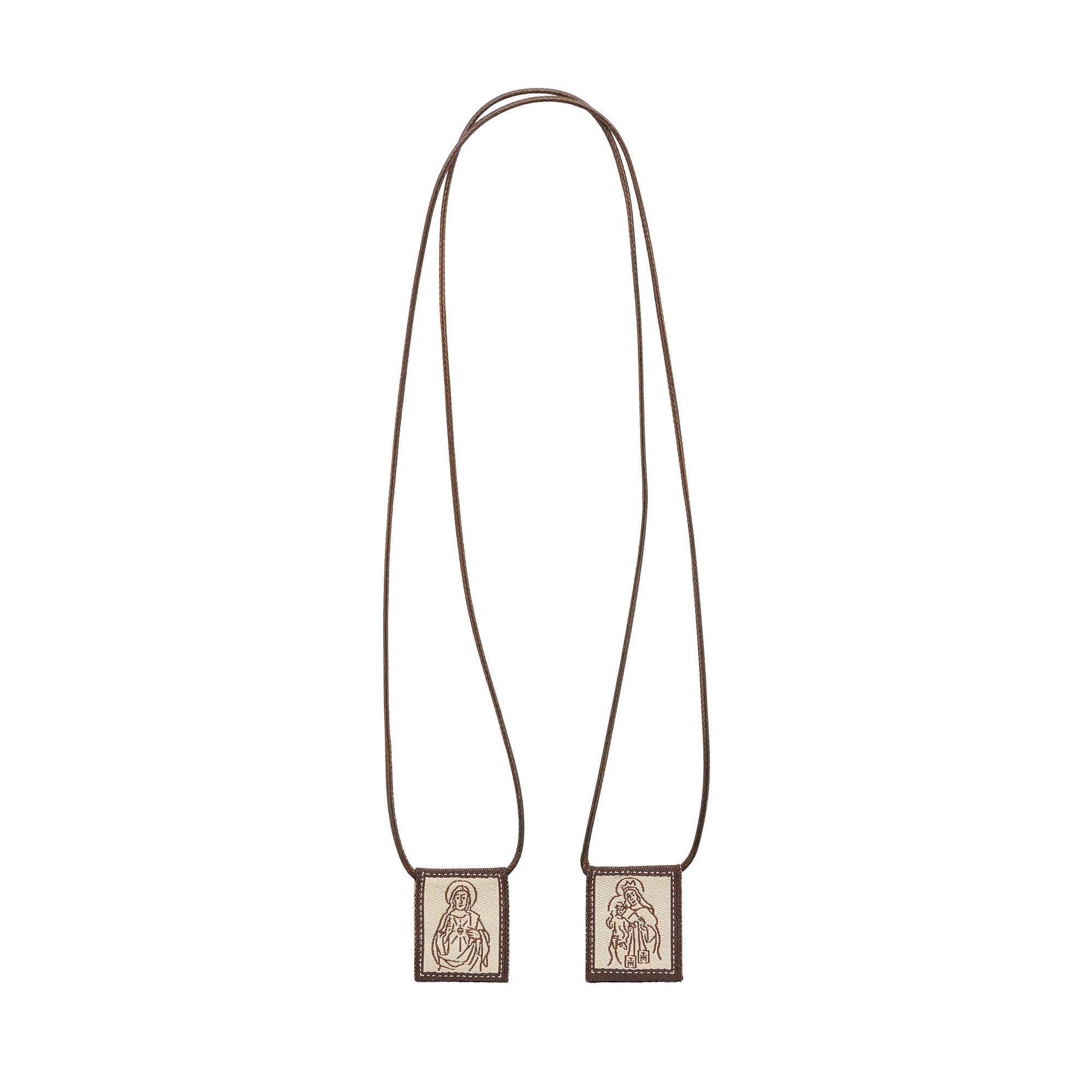 Oremus Mercy - Wholesale Prayer Beads Necklace - Scapular - Sacred Heart of Jesus + Lady of Mt. Carmel SM  1"1