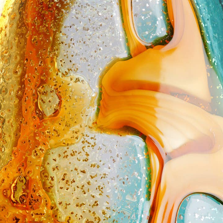 Fresco vase, blue, brown, clear H.25 cm for wholesale on Faire3