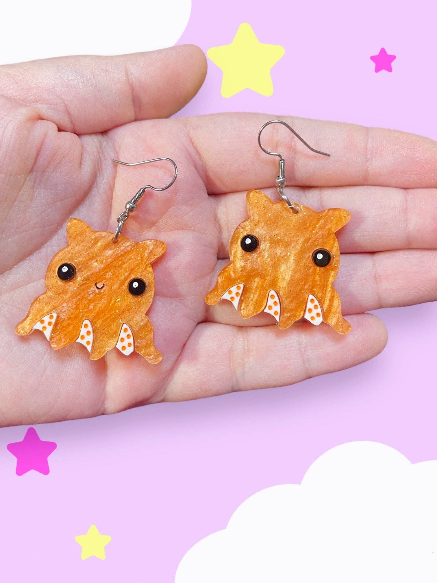 Smiley Moon Studio - Wholesale Dangle Earrings - Flapjack Octopus Earrings1