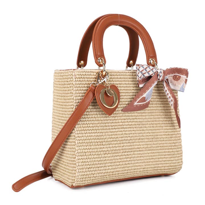 SW30129 Kai Structure Straw Top Handle for wholesale by Isabelle Handbags