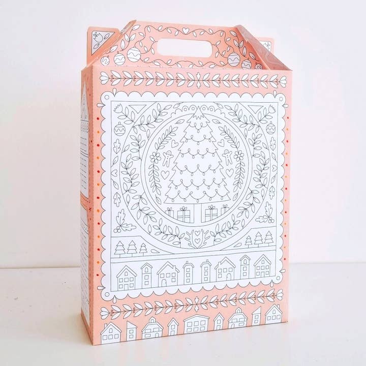 Illustrated Christmas Gift Box with Handle for wholesale by Anna Grunduls Design