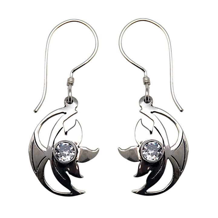Boucles d'oreilles en argent avec pierre précieuse (303CCZ) pour la vente par Vera Wolf