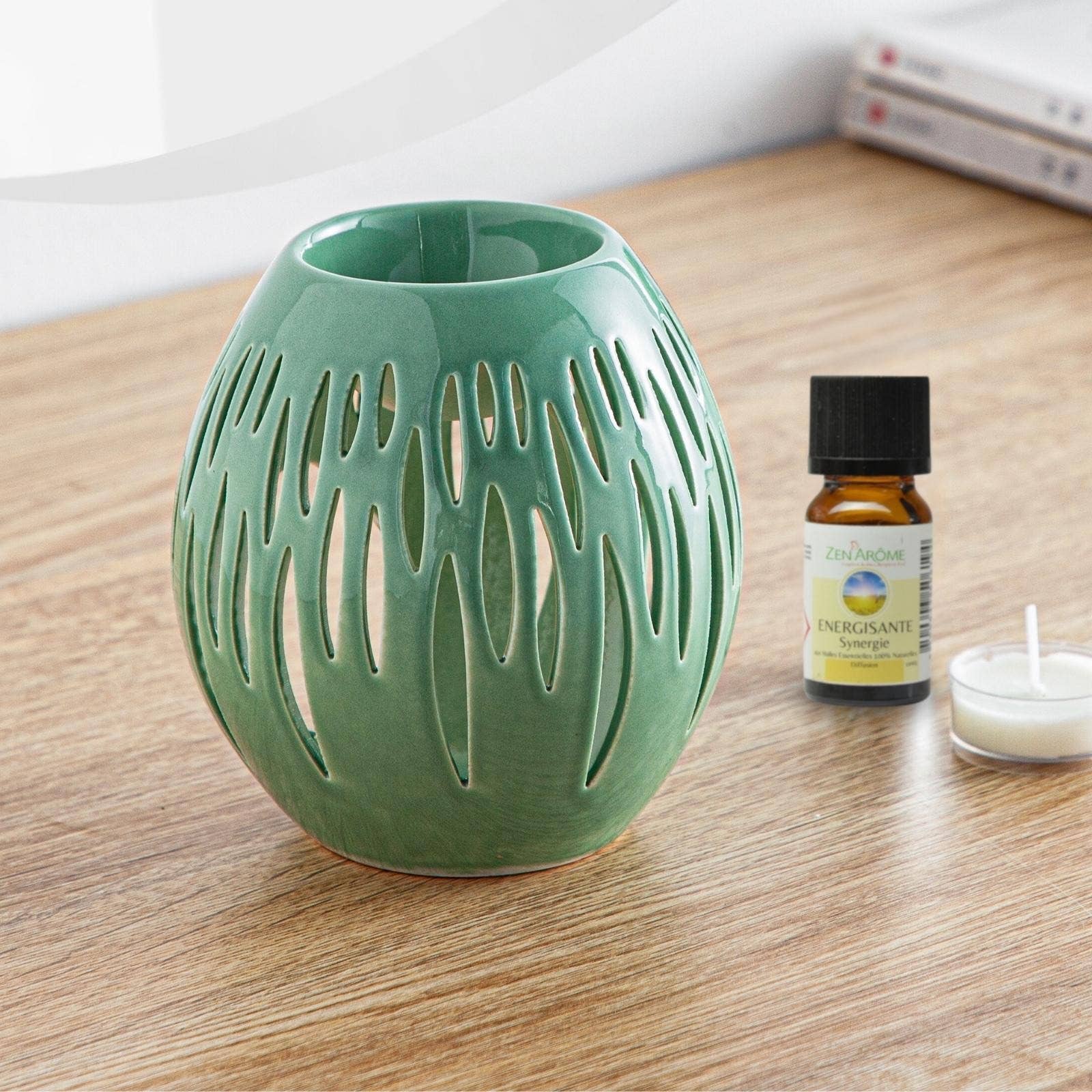 Zen'Arôme - Wholesale Oil Warmer - Ovali Olive ceramic wax warmer and melts9