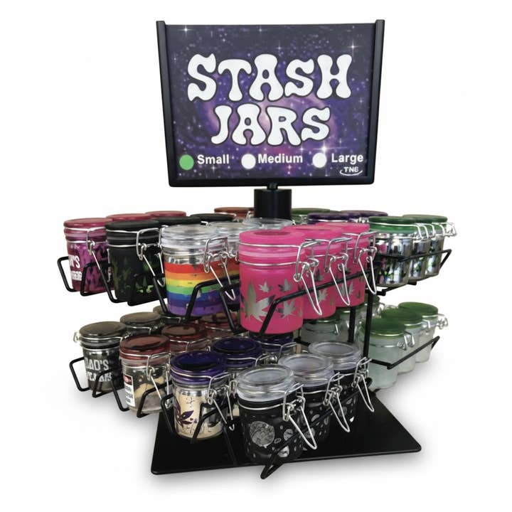 Mini Stash Jar Counter Display – 16 Pocket for wholesale by Ted Miller Innovation