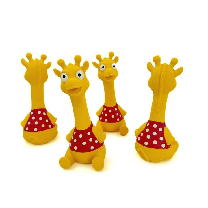 Cheerhunting - Wholesale Pet Squeaky Toy - Dog - Petkin– Giraffe Squeaky Dog Toy in Red Polka Dots