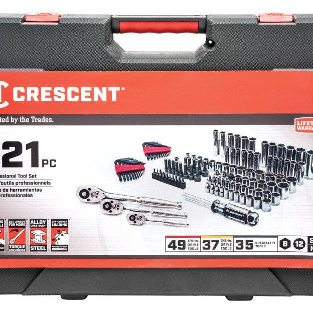 Everyday Supply Co - Wholesale Tool Set - Crescent 121 pc Metric & SAE Mechanics Tool Set - 6/12 Pt