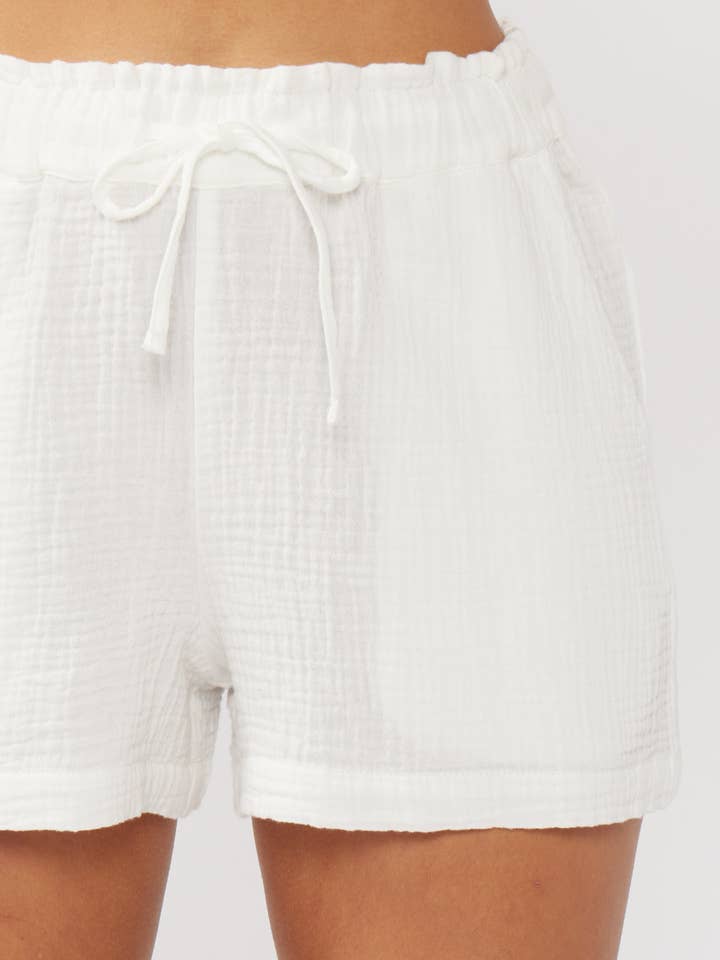 Lovestitch - Wholesale Shorts - Women's - Drawstring Cotton Shorts with Pockets4