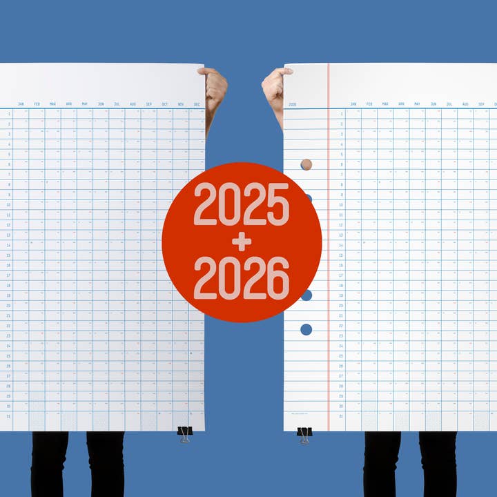Yearcalendar - Wholesale Calendar - Classic Wall Calendars 2025 + 2026 – Bundle Deal (70x100cm)