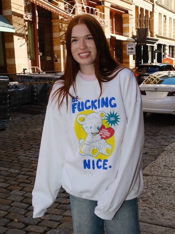Be F*ing Nice Sweatshirt for wholesale by Mure and Grand