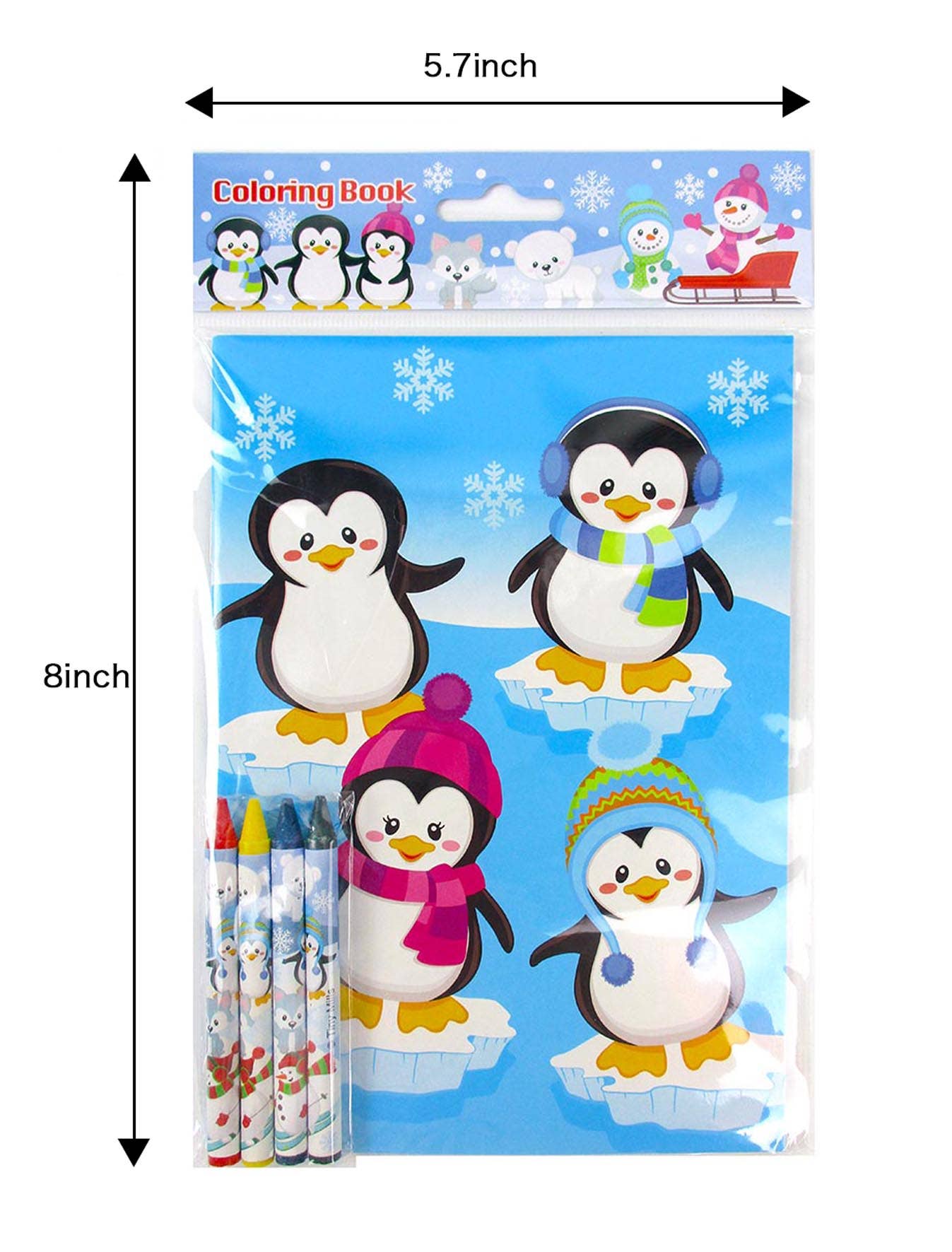 Tiny Mills - Wholesale Kleurboek - Kinderen en baby - Wintervakantie Kerst kleurboeken met kleurpotloden- 12 se8