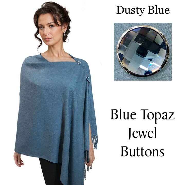 The Magic Scarf Company - Wholesale Poncho – Women's - 534 - Cashmere Feel Button Poncho/Shawls/Jeweled7
