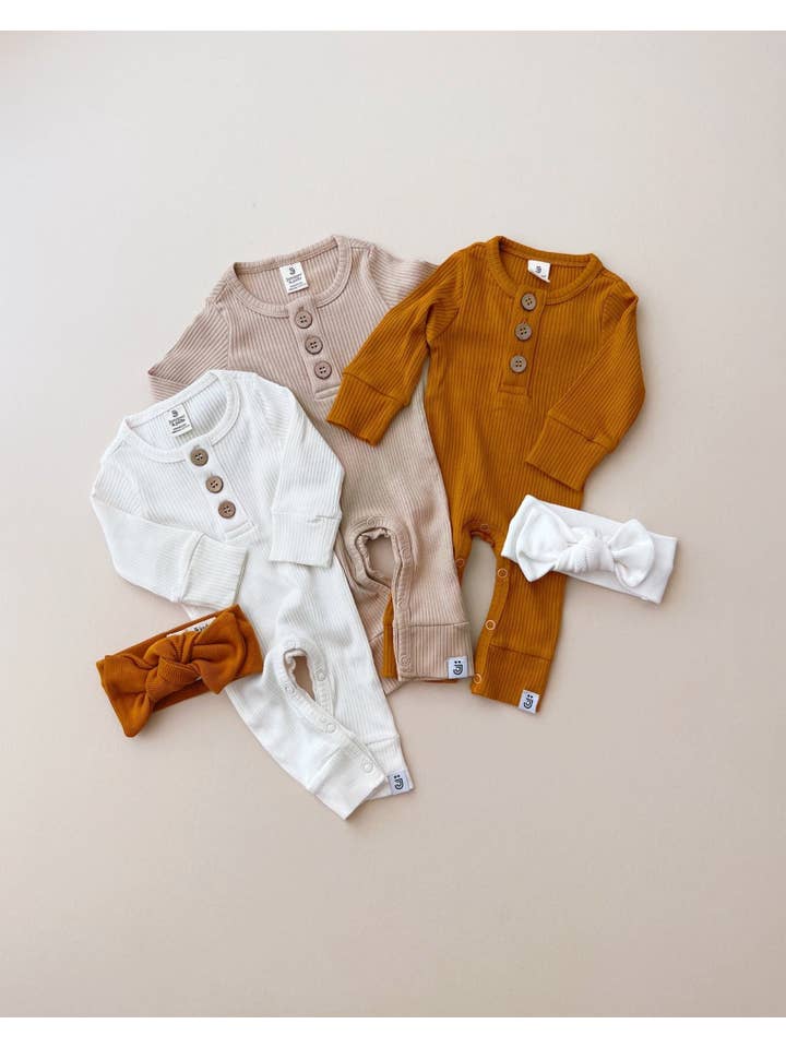 Lucky Panda Kids - Wholesale Jumpsuit - Baby - Organic Jumpsuit | Latte