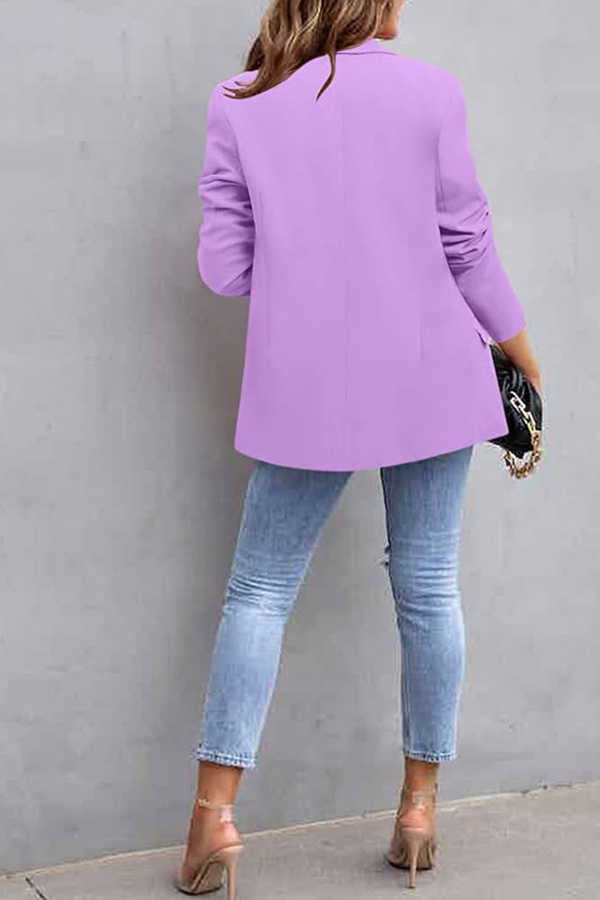 UNISHE - Wholesale Blazer - Women's - Front Open Lapel Plain Blazer ZK46112