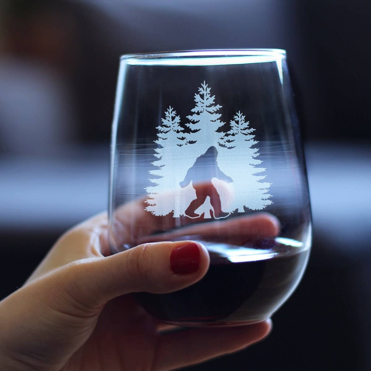 bevvee - Vendita all'ingrosso Bicchieri da vino - Bicchiere da vino senza stelo Bigfoot - Sasquatch Gifts and Decor2
