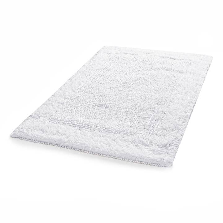 Premium Soft Reversible Cotton Bath Mat (17x24 in)- White for wholesale by Bedding Craft