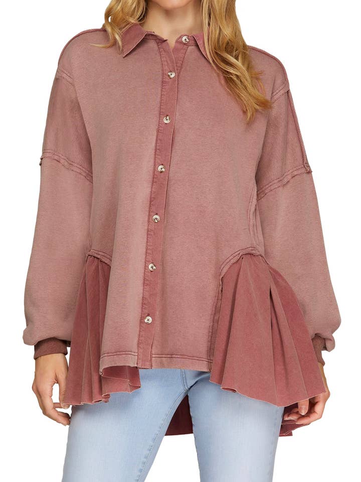 Chaqueta lavada de ropa de gran tamaño para venta al por mayor de Vanilla Monkey