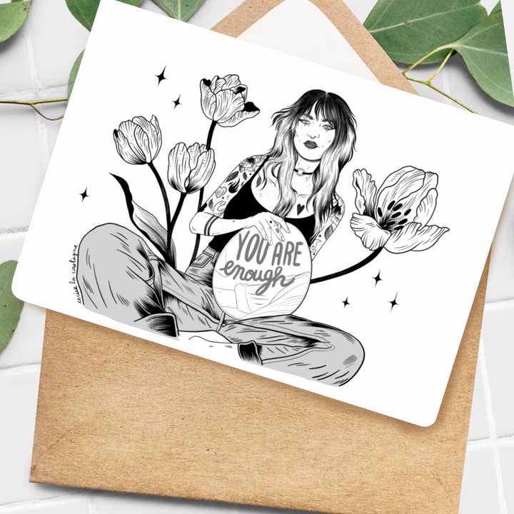 Postkarte - Du bist genug für den Großhandel von Cerise la Castagne