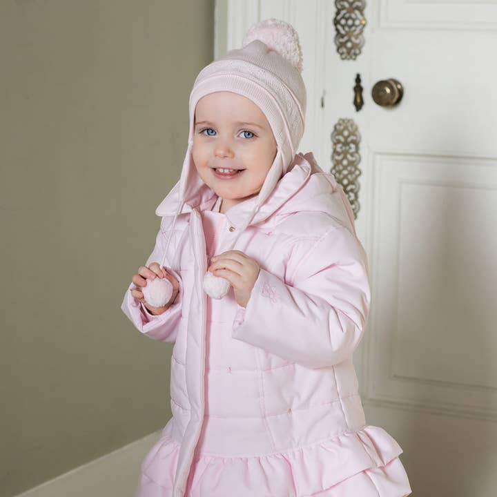Emile Et Rose – Engroshandel Hue til nyfødte - Baby – Griffin Pink Baby Bobble Hat med øreklapper