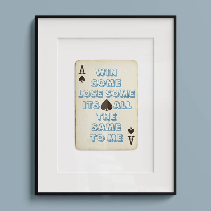 Ace Of Spades A4 Playing Card Print for wholesale by Hands & Hearts
