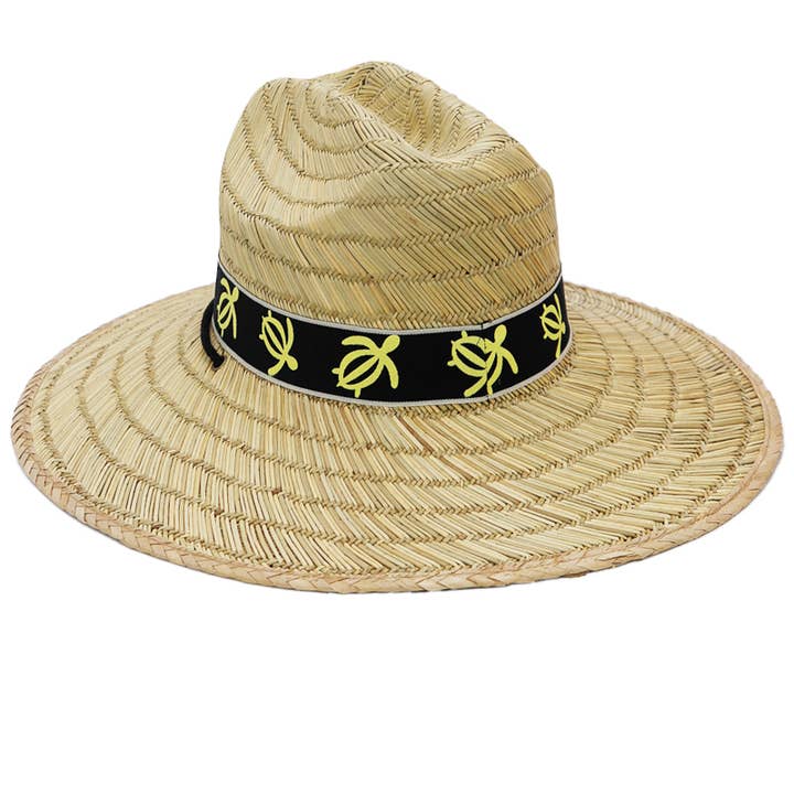 Cap Zone - Wholesale Straw Hat - Women's - Turtle Band Wide Rush Straw Lifeguard Hat