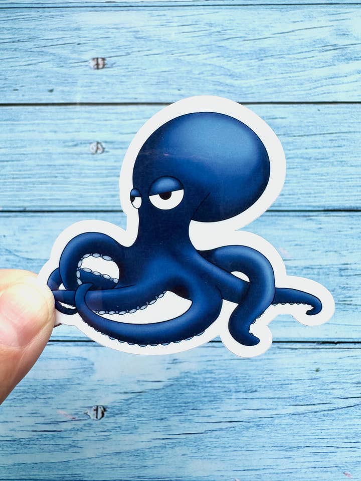 Gothtopus Vinyl Sticker, Goth Octopus for wholesale by Melanie Feltham Art