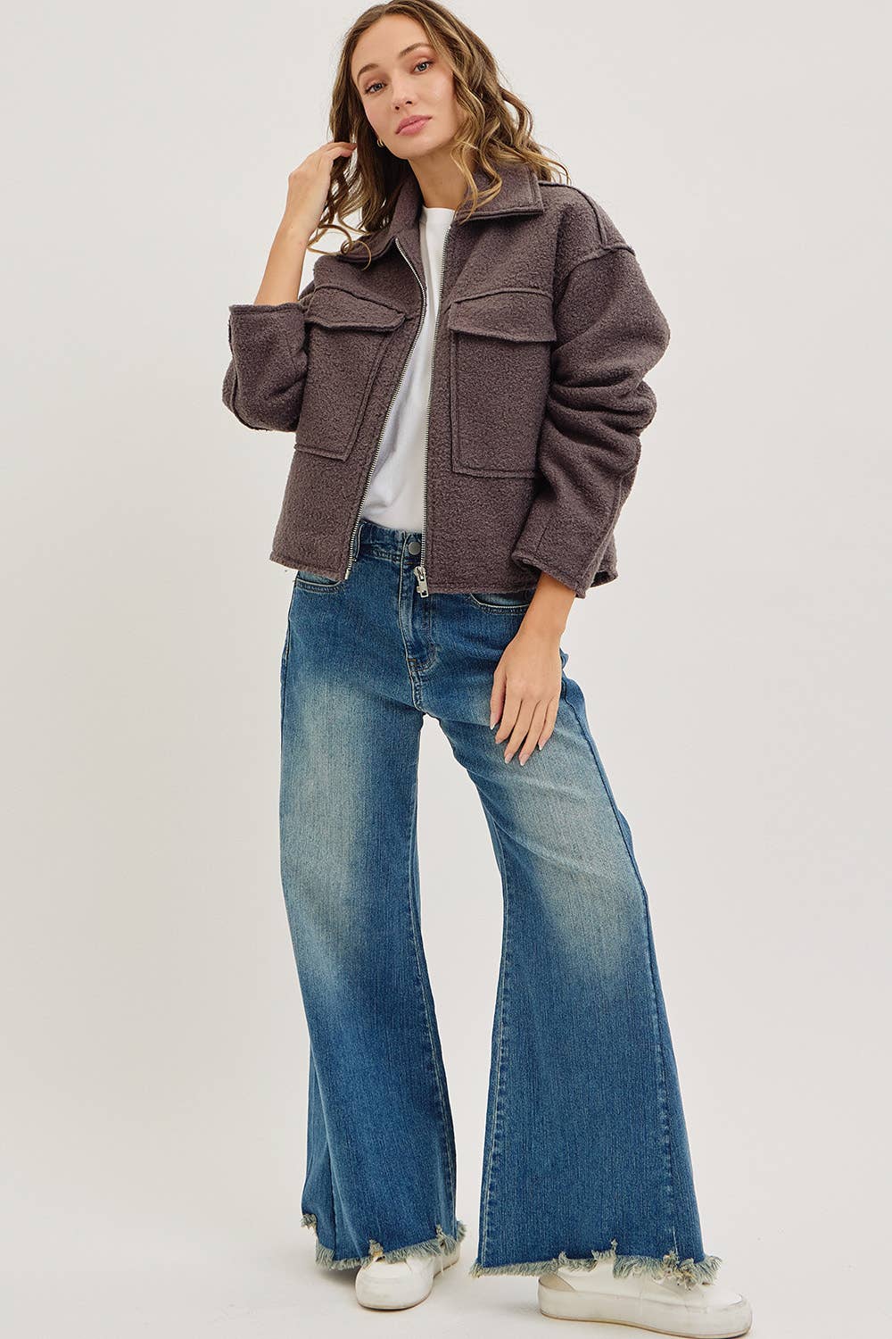 Sweet Lovely by Jen - Wholesale Bomber Jacket - Women's - TEXTURED BOMBER JACKET/OUTERWEAR 15